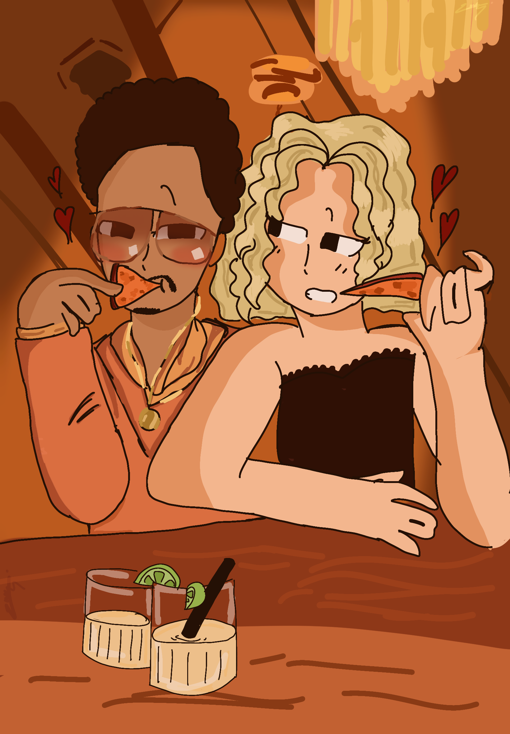 Bruno Mars e Rosé in versione cartoon: la mia reinterpretazione in digitale